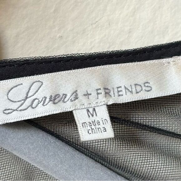 Lovers and Friends Mystic Maxi Slate Black Dress Sheer Long Sleeve Size M - Picture 10 of 10